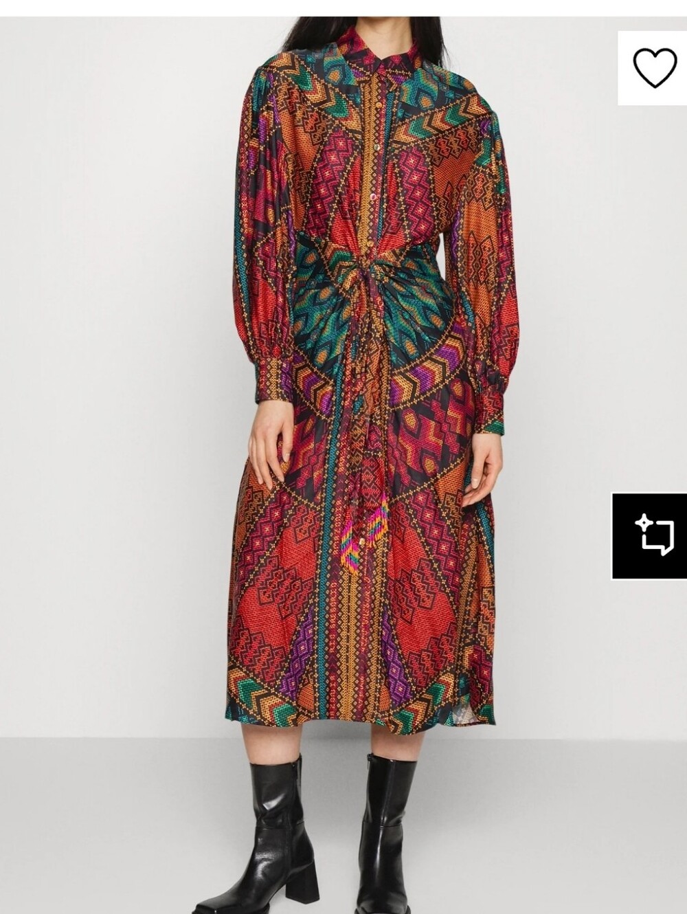 Farm Rio Geometric Tribal Print Shirt Dress XS Multicolor Boho